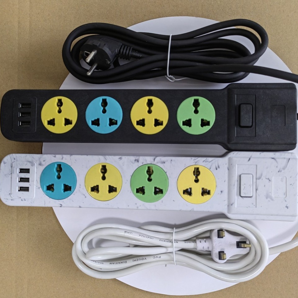 Regleta de Enchufes con Interruptor para Comercio Transfronterizo, Venta al por Mayor, Extensión de Enchufe Multi-toma, USB Inteligente, Aplicable en Múltiples Países