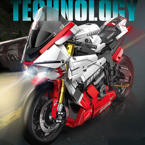 Panlos 672101-10 Lighting Version Technology Group 1:5 Motorcycle Building Block Set for Boys