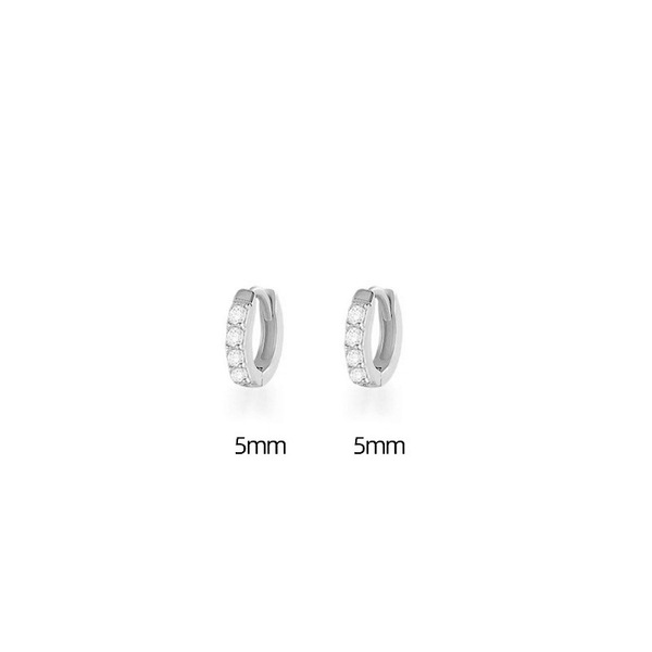 Cao Shi wish new earring buckle Korean simple row drill zircon earrings women's small fresh round small ear nail