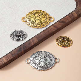 跨境复古做旧立体花雕合金饰品配件diy高级感时尚腰带链条配饰