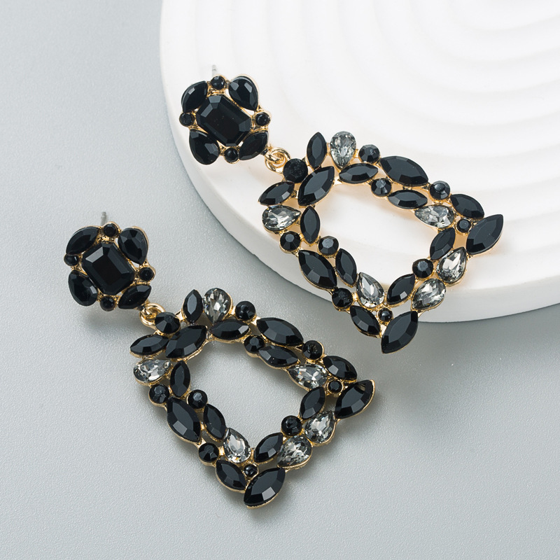 Women'S Gender Fashion Geometric Alloy Artificial Gemstones Drop Earrings