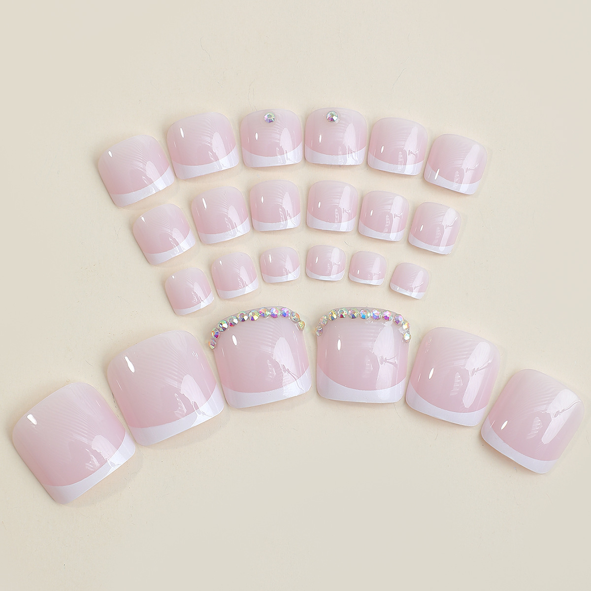 Nail Patches Nail Supplies French Style Simple Style Color Block Plastic Nail Patches 1 Set