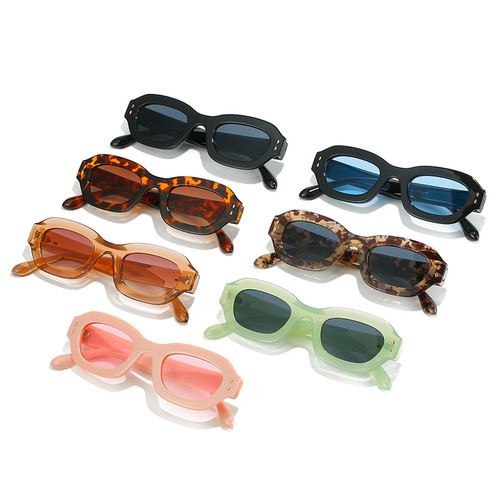 European and American trendy color PC full-frame sunglasses, fashionable color film, thick frame, street photography, outdoor style sunglasses, shading mirror
