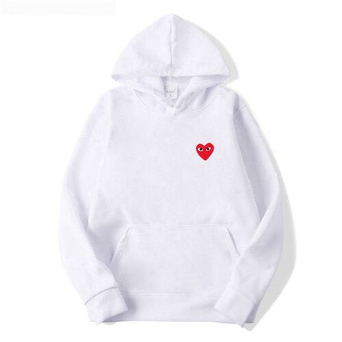 New Love Brand Couple Hooded Sweatshirts, Unisex Fashionable Winter Thicken Outerwear with Heart Print, Large Size Men's Hooded Sweatshirt
