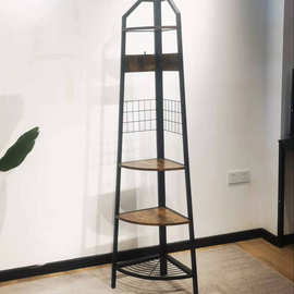 转角柜家用三角柜墙角柜定制拐角置物柜铁艺多层阳台花架室内落地