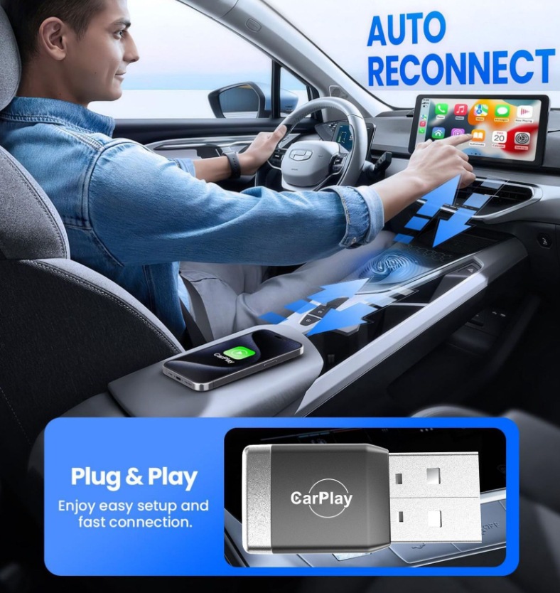 Wireless Carplay Car USB 2-in-1 Apple Android Auto 2-in-1 Screen Projection Overseas Youtube Interconnection
