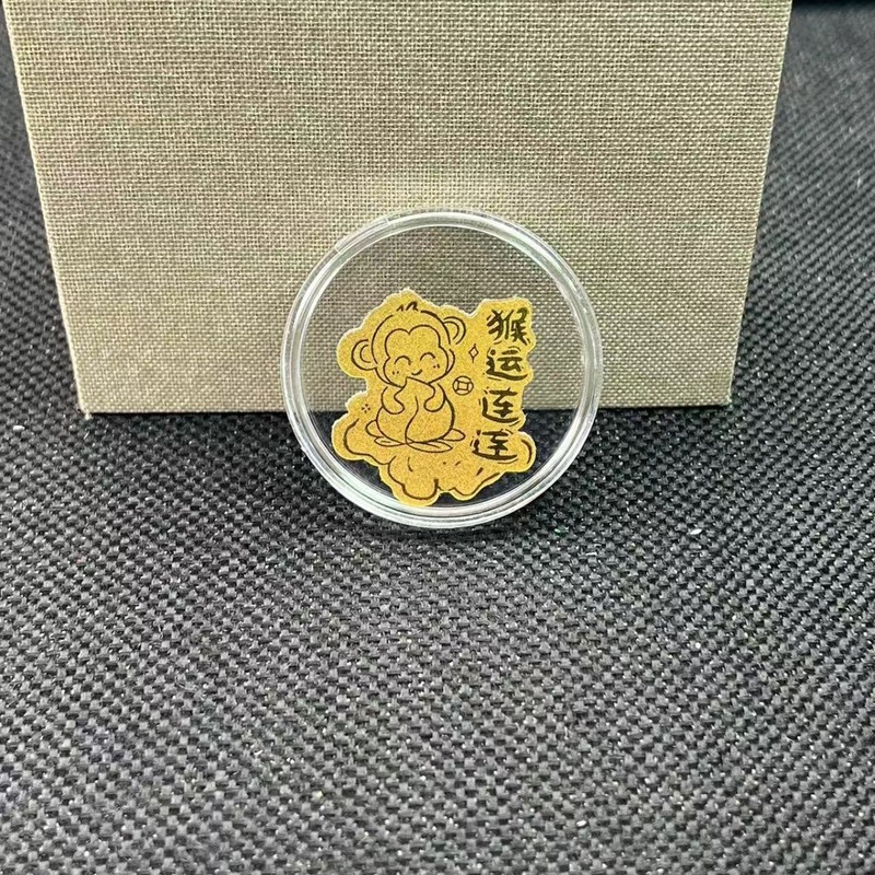 含金足金2mg十二生肖手机贴创意挂饰爆款卡通批发手机贴扣lbubukt|undefined