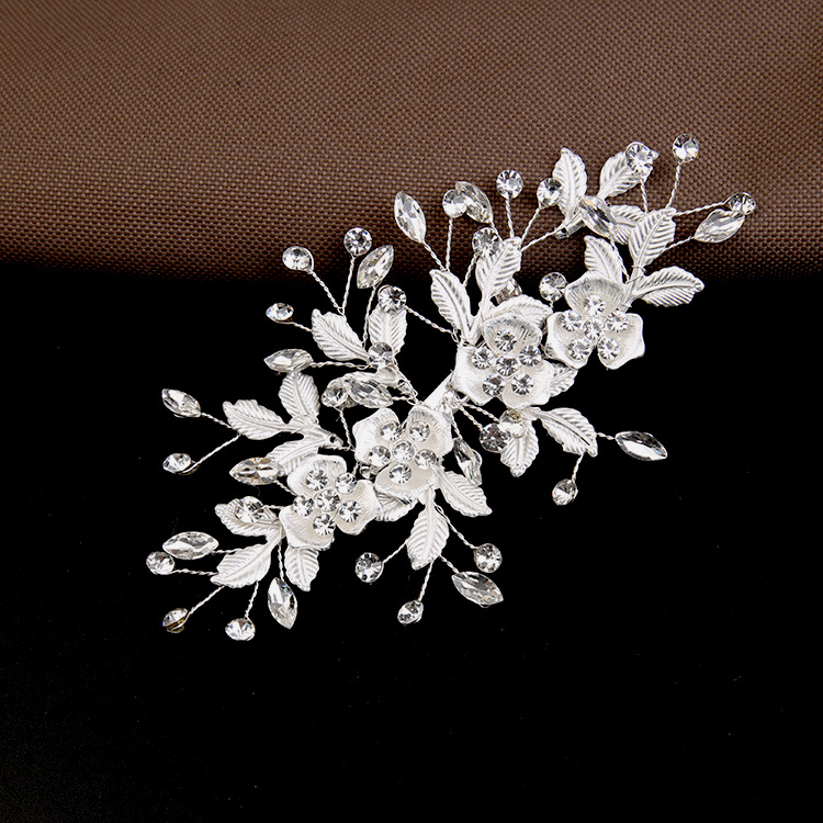 Europa y América oro perla updo pelo clip tocado hecho a mano nupcial corona tocado flor peine accesorios para el cabello joyería nupcial