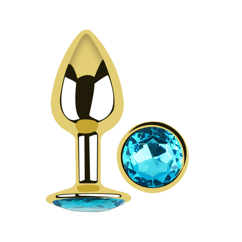 Traje de oro de acero inoxidable corte trasero pequeño anal plug back corte embolia Comercio exterior suministros para adultos productos del sexo