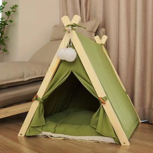 Cat Enclosed Cat Kennel Removable and Washable Kennel for All Seasons Pet Winter Warm Teddy Tent Indoor