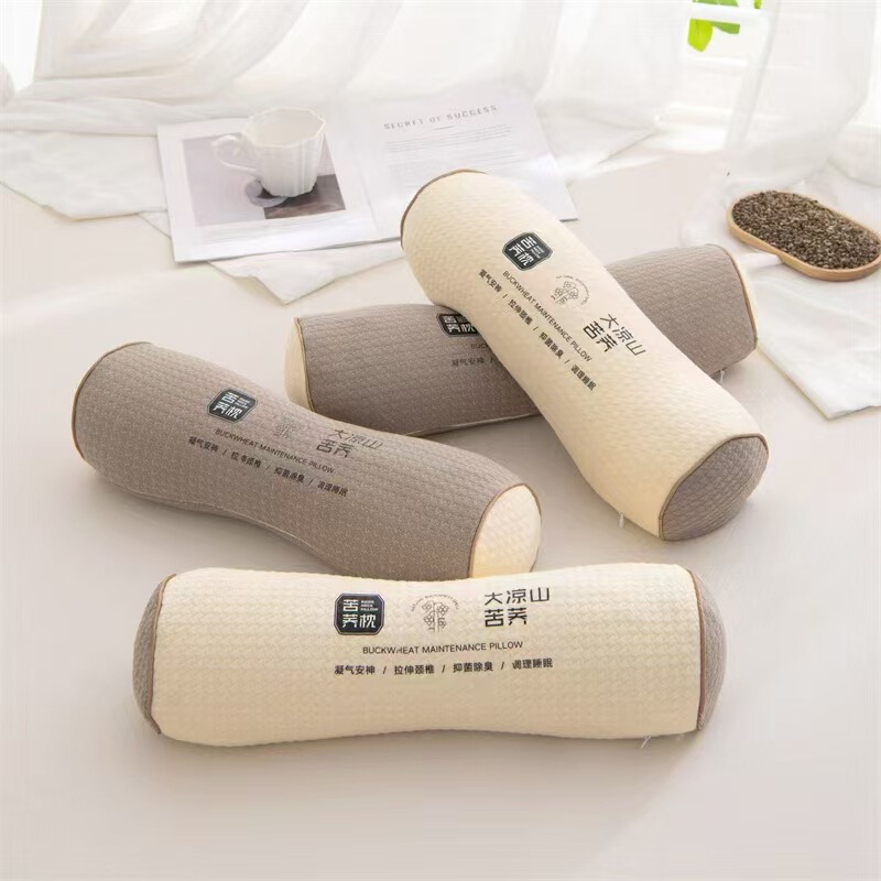 Daliangshan Bitter Buckwheat Round Cervical Spine Support Pillow, Full Bitter Buckwheat Husk Lumbar Pillow Pillow Core
