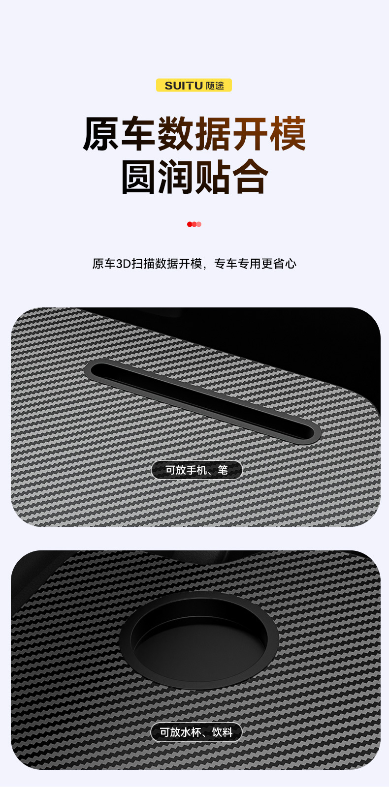 Car-Mounted Small Table Board for Tesla Model 3/Y, Foldable Dining Table, Computer Desk, Foldable for Eating in the Car