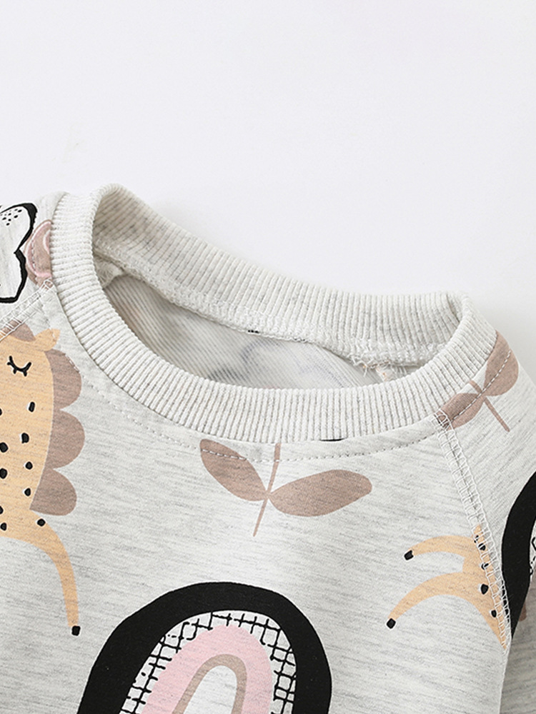 Malwee Kids Set Otoño nuevo estilo europeo y americano de niños pequeños y medianos cuello redondo mangas largas pantalones de cintura elástica ropa casual para niños