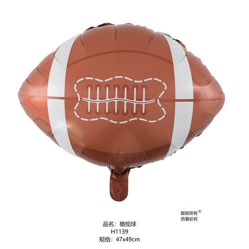 Globos de fútbol americano de 18 pulgadas, rugby, baloncesto, guantes de béisbol, decoraciones de globos de aluminio con temática deportiva de golf. image 19