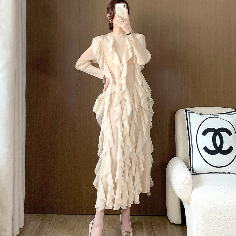 Design Pleated dress Long Super Good-looking High-end European and American Foreign Trade Women's Evening Dress Banquet Dress for Children