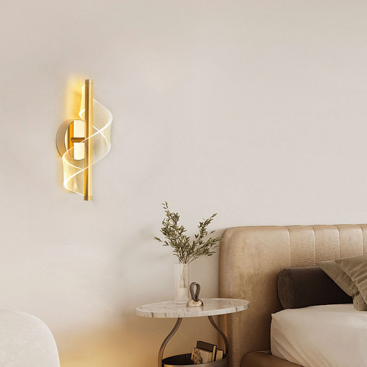 Luz de pared lujosa nórdica dormitorio acrílico sala de estar moderna simple escalera pasillo de fondo lámpara de pared