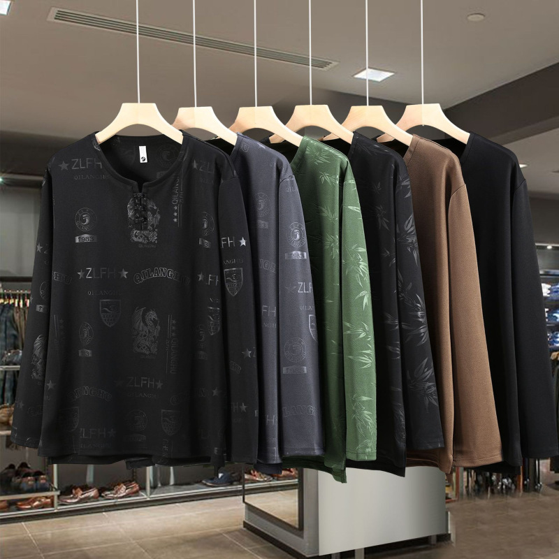 13XL Button-Down Men's Loose Long-Sleeve T-Shirt Plus Size Trendy Casual Sweatshirt 180kg 13XL Button-Down Men's Loose Long-Sleeve T-Shirt Plus Size Trendy Casual Sweatshirt 180kg