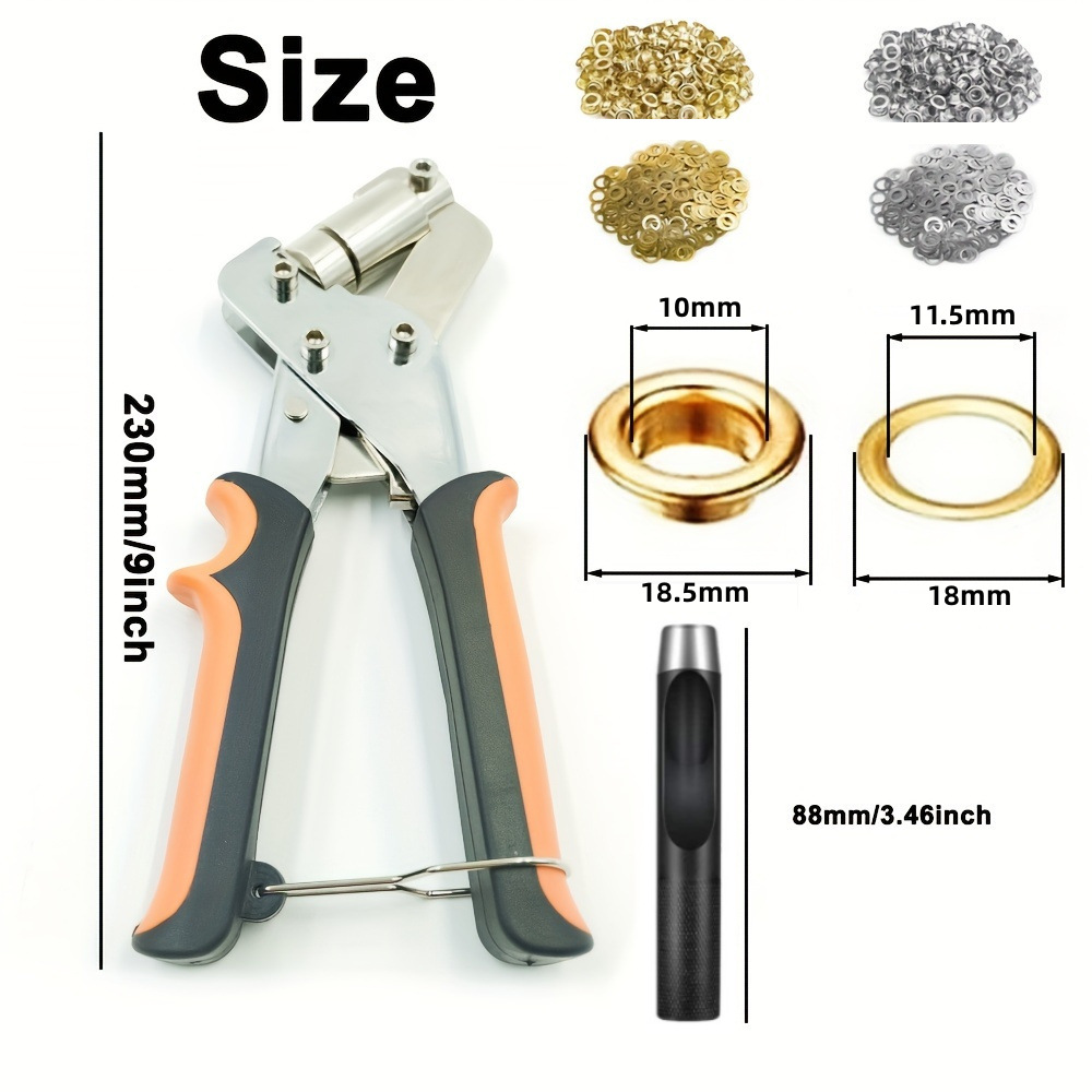 200 sets de agujeros aire plata oro con instalación alicates publicidad inkjet cloth display rack ojal cartel cinturón Kit