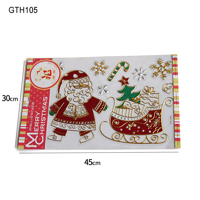 Puertas de vidrio y ventanas de flores pegatinas de dibujos animados pegatinas de ventanas de decoración de Navidad diseño de ventanas de escaparate pegatinas de puerta atmósfera pegatinas estáticas