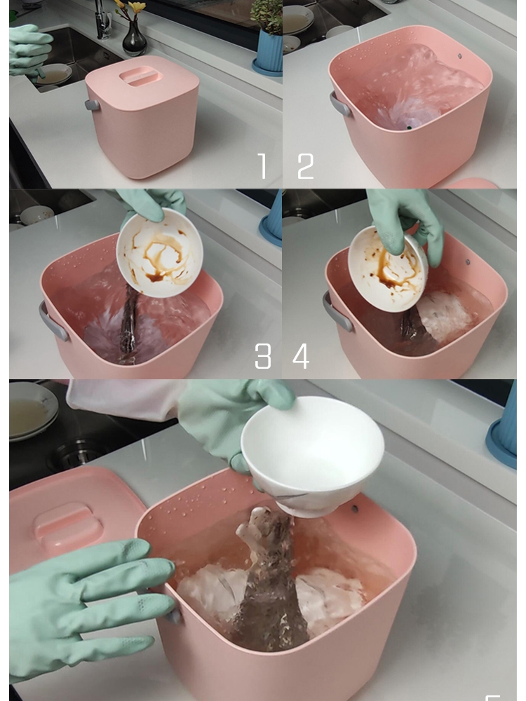 Ultrasonic Cleaning Machine Dishwasher Artifact Small Wireless Charging Turbine Installation-Free Automatic Household Vegetable and Fruit