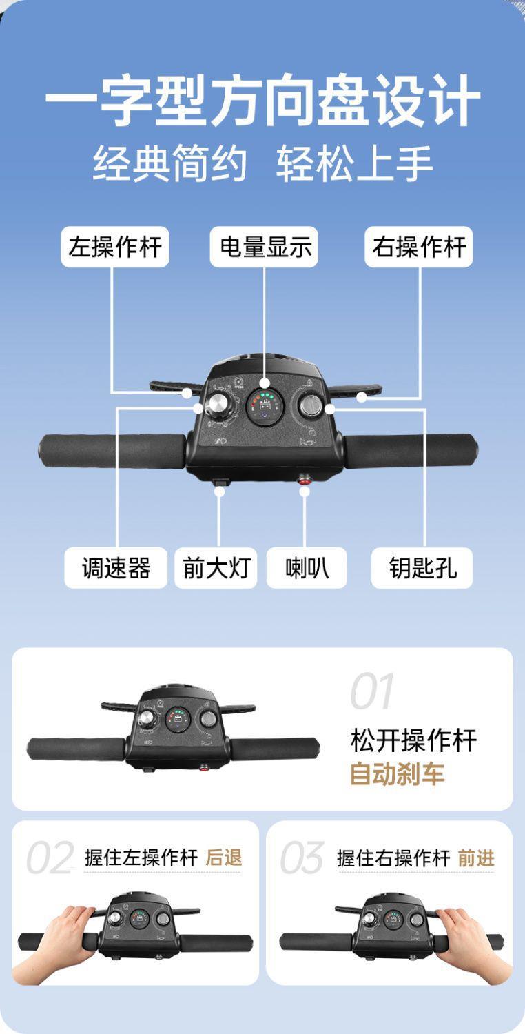 High-End Foldable Portable Electric Scooter for the Elderly, Four-Wheeled Electric Vehicle for Disabled People, Small Mobility Aid Vehicle for Home Use