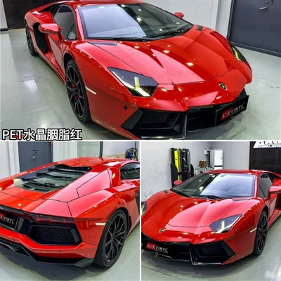 Change, Pet Material, Full Car Wrap Film: Auto Color Change Film - pet-crystal-carmine-152m-x-165m