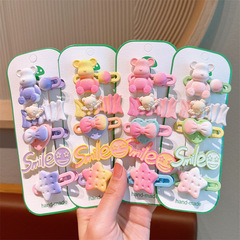 Summer Cute Bear Hair Accessories Dopamine Colorful Children Hair Clips Headwear 2024 New Hair Accessories Little Girl Hairpin