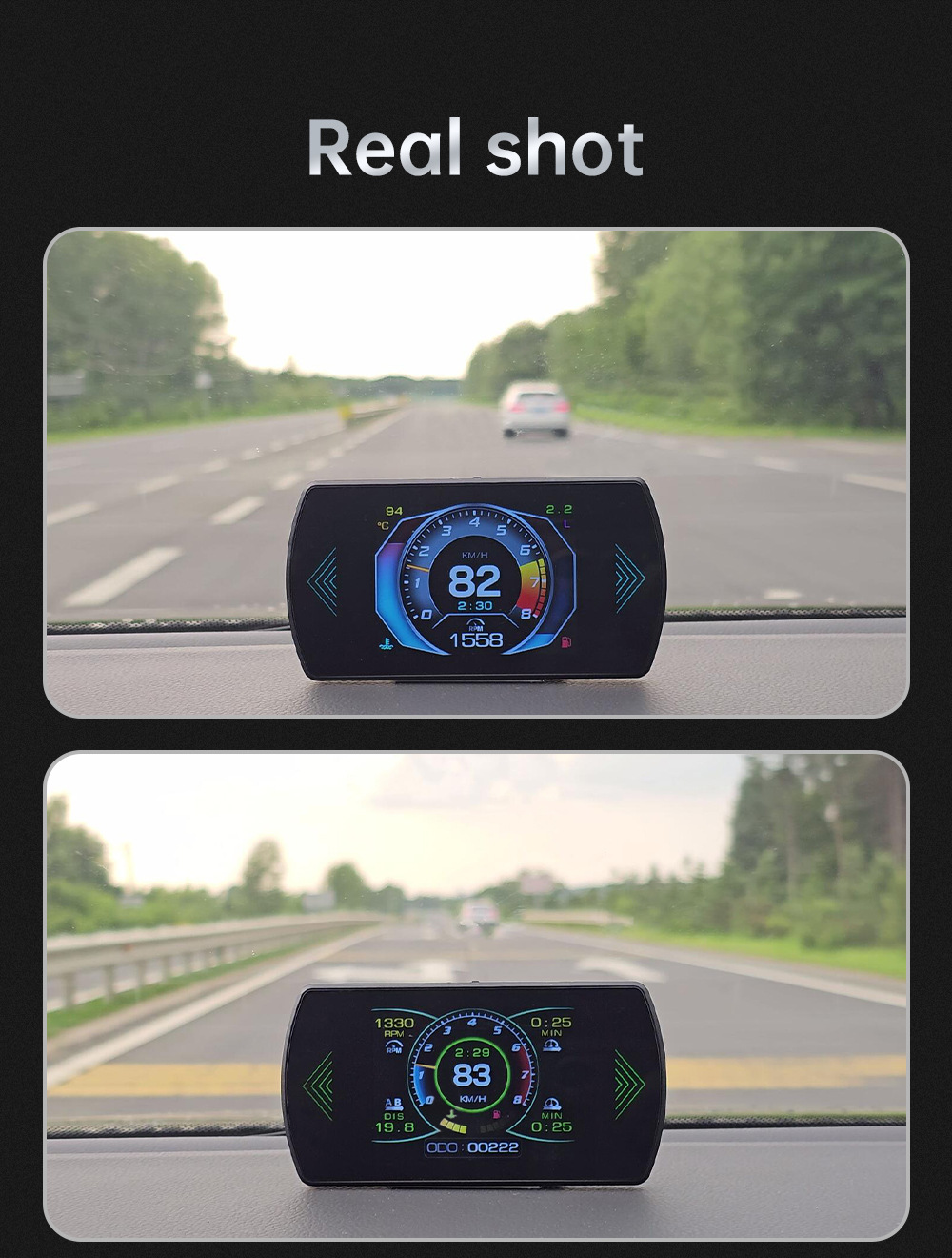 Cross-border best-selling car HUD head-up display OBD high-definition LCD on-board computer with multi-language support and total mileage display