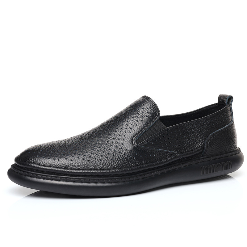 Piel de vaca de primera capa de verano nuevos hombres sandalias de cuero huecos zapatos con agujeros transpirables zapatos casuales para hombres zapatos de cuero zapatos para hombres