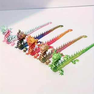 3D Printed Dragon can stand Chinese dragon ornaments joints can move creative dragon 3D toy dragon