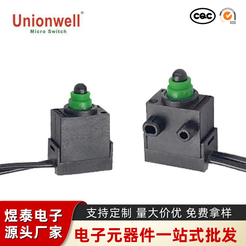 煜泰厂家供汽车门锁配件防水微动开关 电动后备箱尾门2线微动开关