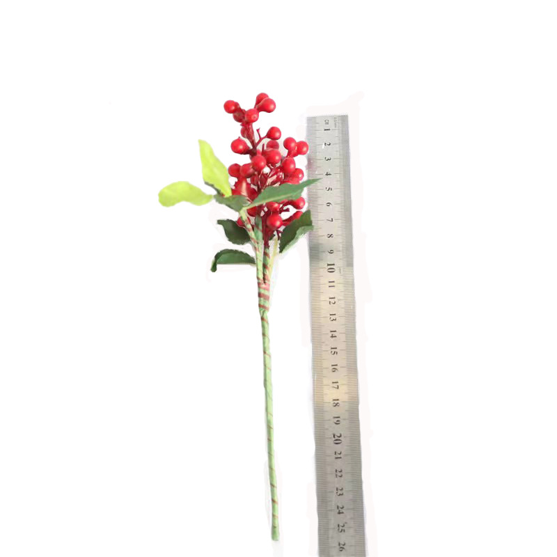 Decoración de Año Nuevo, Pequeña Flor de Acacia para Mesa, Arreglo Floral para el Hogar, Bayas, Fruta Navideña, Pequeña Fruta Roja, Flor Artificial, Fruta de la Abundancia