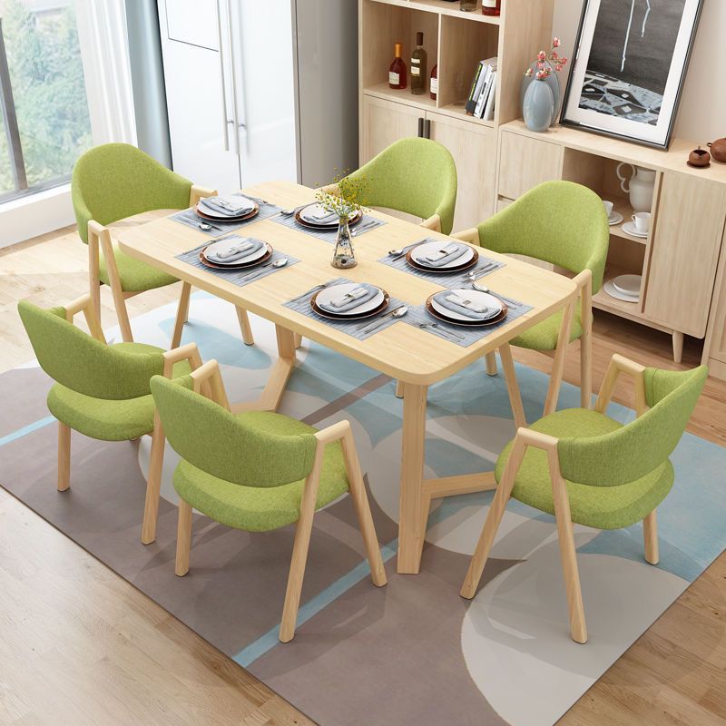 Mesa de comedor nórdica, mesa de comedor rectangular moderna y simple para casa pequeña