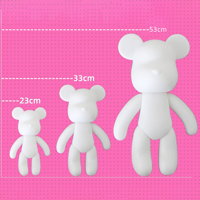 diy手工兒童玩具流體熊塗鴉白胚批發地攤好貨源流體暴力熊存錢罐