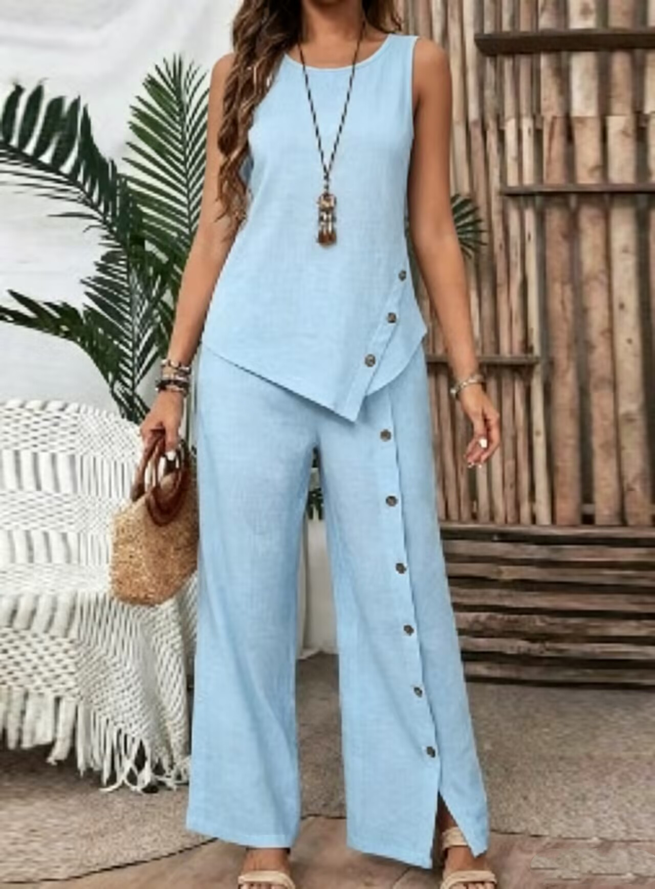 Sleevless, blue