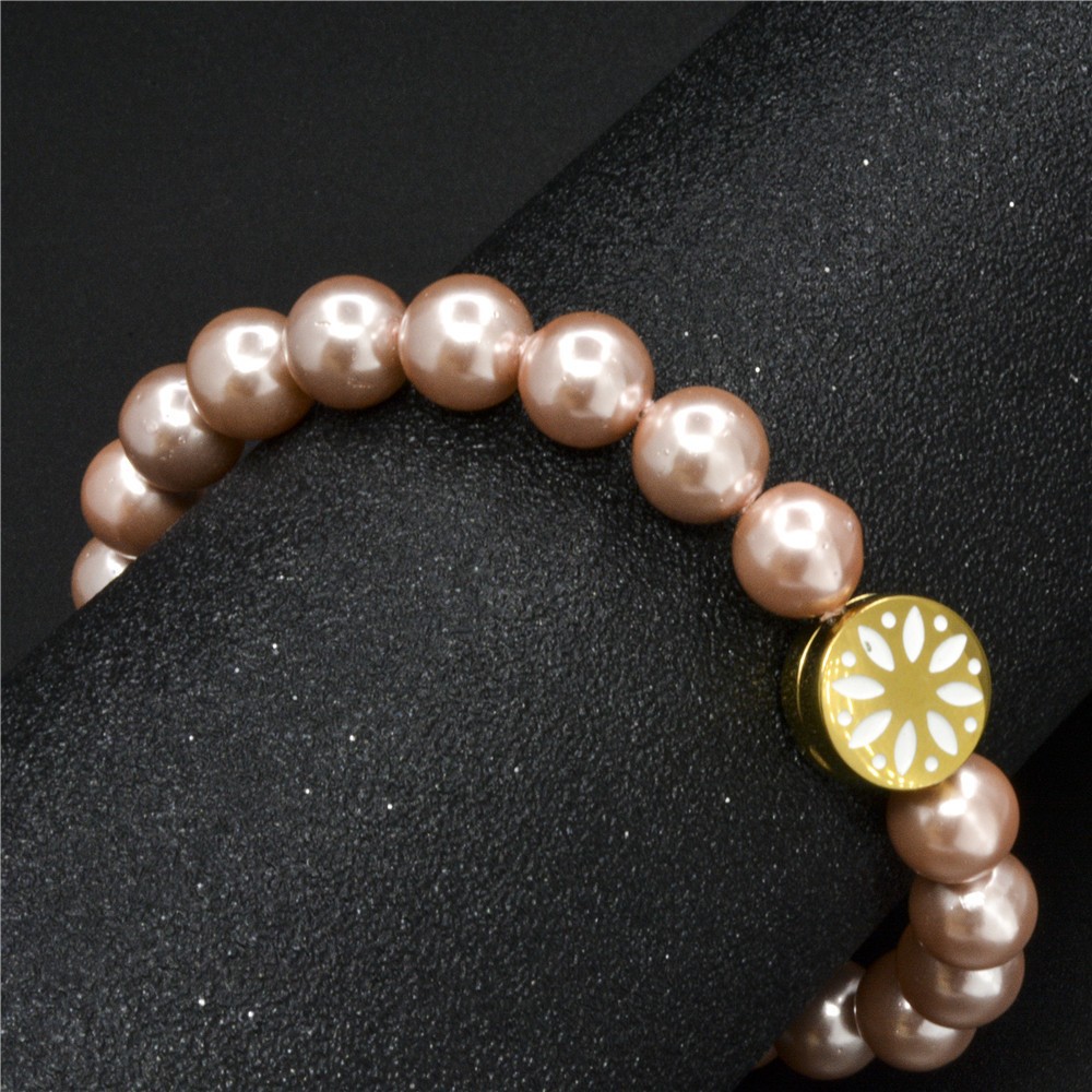 Bracelet de perles minimaliste avec fermoir aimanté en inox_voghion.com