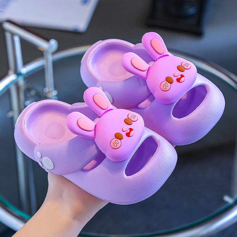 Zapatillas para niños antideslizantes pies antiapestosos conejo zapatillas para niños hogar interior niñas bebés niños lindos sandalias verano