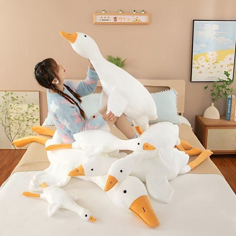 Cross-Border Big White Goose Plush Toy, Internet-Famous Big Goose Cartoon Doll, Sleeping Plushie, Stuffed Toy, Birthday Gift Cross-Border Big White Goose Plush Toy, Internet-Famous Big Goose Cartoon Doll, Sleeping Plushie, Stuffed Toy, Birthday Gift