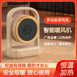 智能控温暖风机直插款立式取暖器家用小型桌面热风机宿舍电暖器