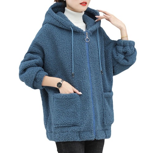 200 catties plus size women's lamb velvet jacket 2025 new fat mm autumn and winter loose Korean sweatshirt for women