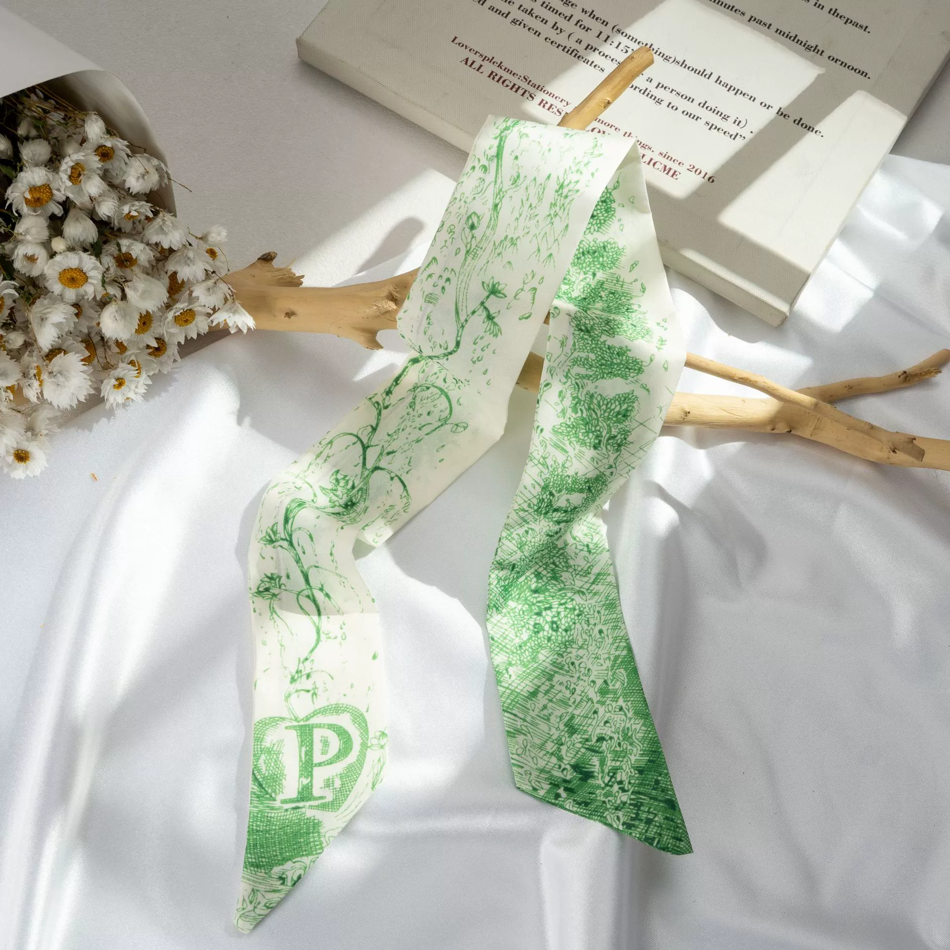Silk Scarf Hairband (Suhang) long streamer 89×3.8 cm, lightweight gift box option