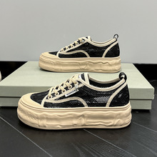 大码41-43包头渔夫鞋女2025春夏网纱蕾丝透气乐福鞋休闲运动百搭