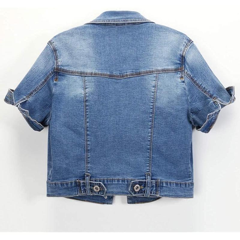 Temu Dropshipping Jackets Coats Women's Summer Short Sleeve Slim Fit Short Denim Trucker Jacket