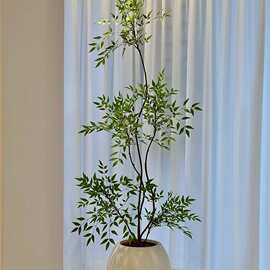 绿植南天竹室内客厅大型落地摆件装饰轻奢假盆栽仿生植物