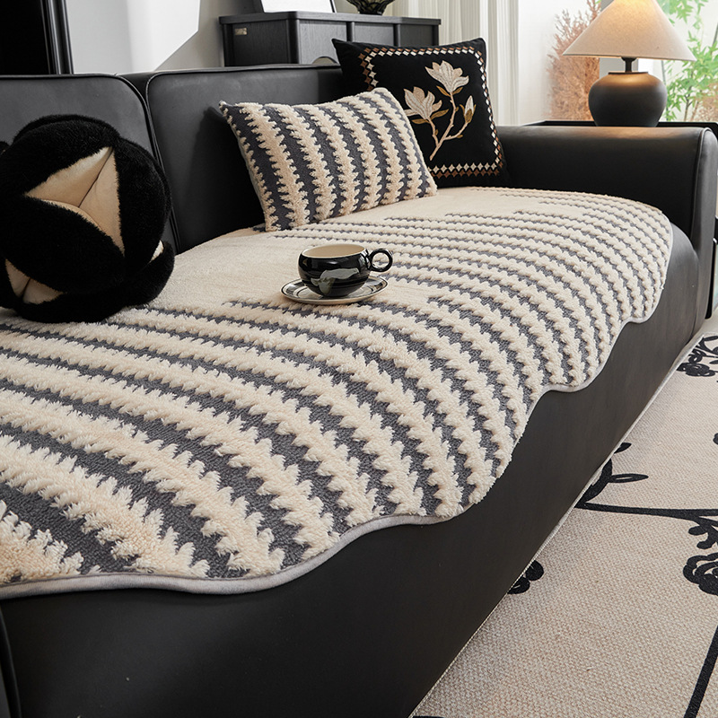 2025 nuevo otoño y invierno Navidad sofá de peluche cubierta de sofá cubierta de cubierta toda una cubierta de cubierta gruesa cubierta de cubierta de toalla para sentarse