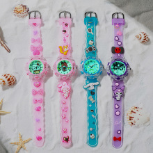 新款冷光硅胶卡通手表 学生儿童手表夜光发光灯手表批发跨境手表