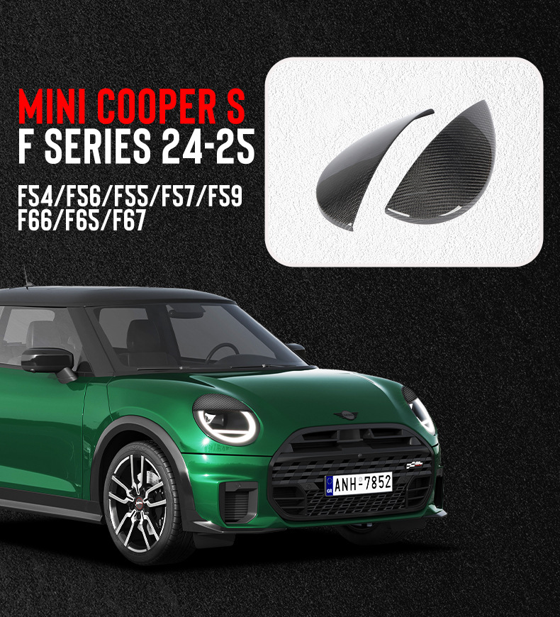BMW MINI Cooper Headlight Decoration Sticker Carbon Fiber