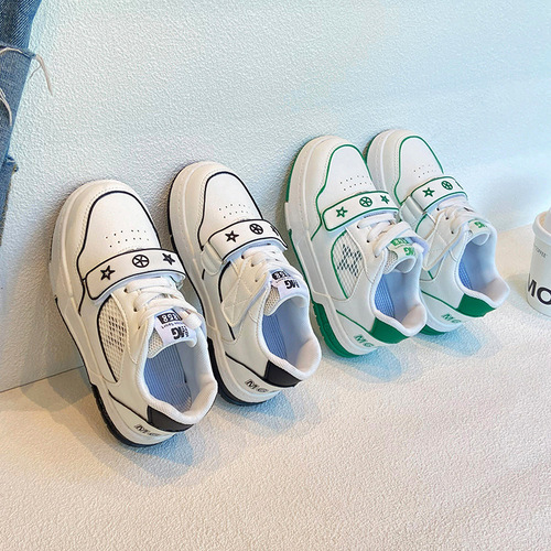  Autumn New Korean Children's Sports Shoes Boys Casual Dad Shoes Middle and Small Children Mesh Splicing Running Shoes Trendy