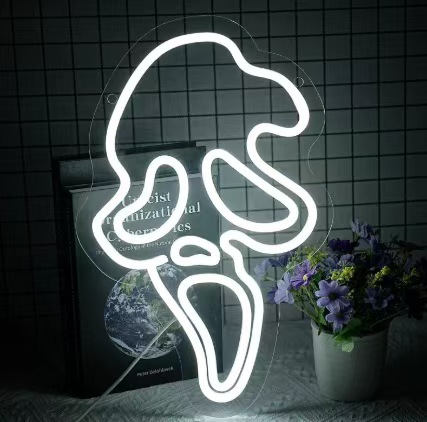 Luz de neón transfronteriza amazónica personalizada calabaza fantasma de Halloween luces decorativas happy Halloween atmósfera