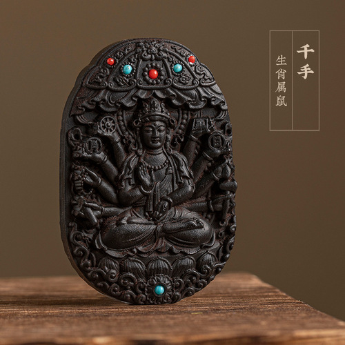Twelve zodiac signs, ebony wood carvings, natal Buddha, car pendants, patron saints, men and women necklaces, pendants, pendants, pendants, wholesale